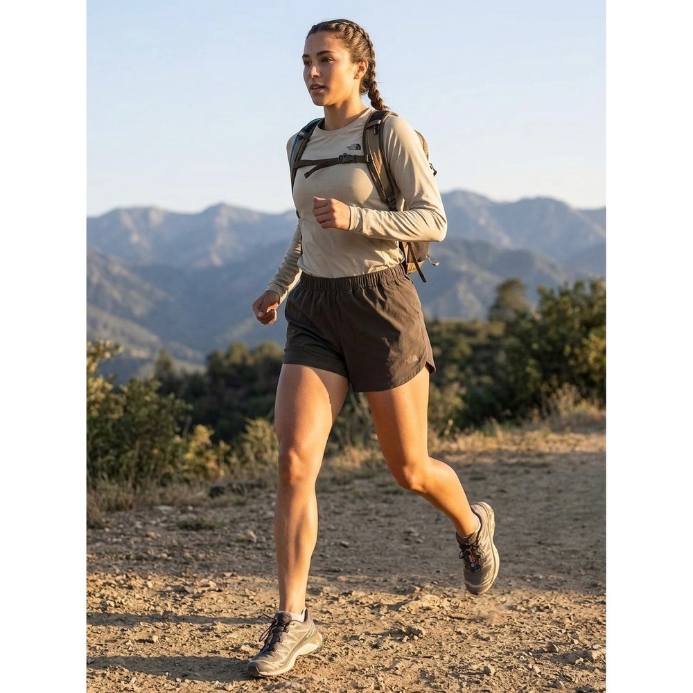 The North Face Womens Class V Shorts 2X Brown Taupe Hiking Running NF0A81W2
